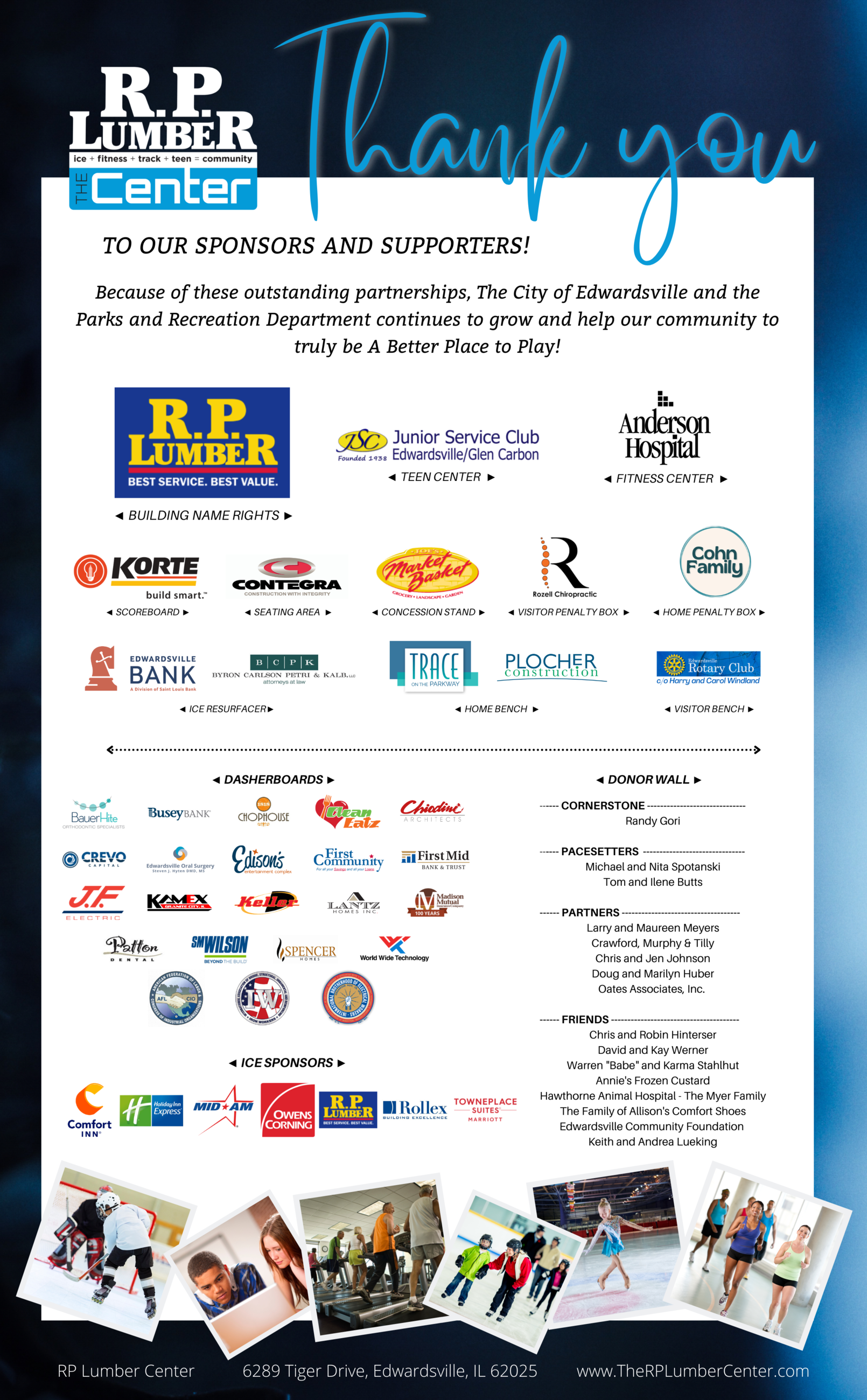 To our sponsors and supporters!